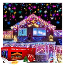 Luces Navideñas Cascada Navideña Dosyu 200 Led 4 Metros Decorativas Cable Transparente Foco Clásico Luz Multicolor