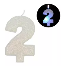 Vela Para Aniversário Led- Silver Numero A Escolher