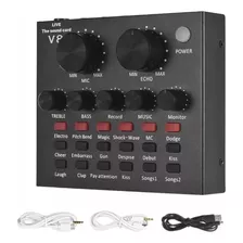Tarjeta De Sonido V8 Con Efecto Usb Mezclador Interfaz Audio