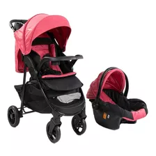 Coche Bebesit Sienna Rosado Con Baby Silla