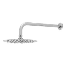 Ducha Chuveiro Cromado Redondo Inox Braco 45 Cm Fria 20x20