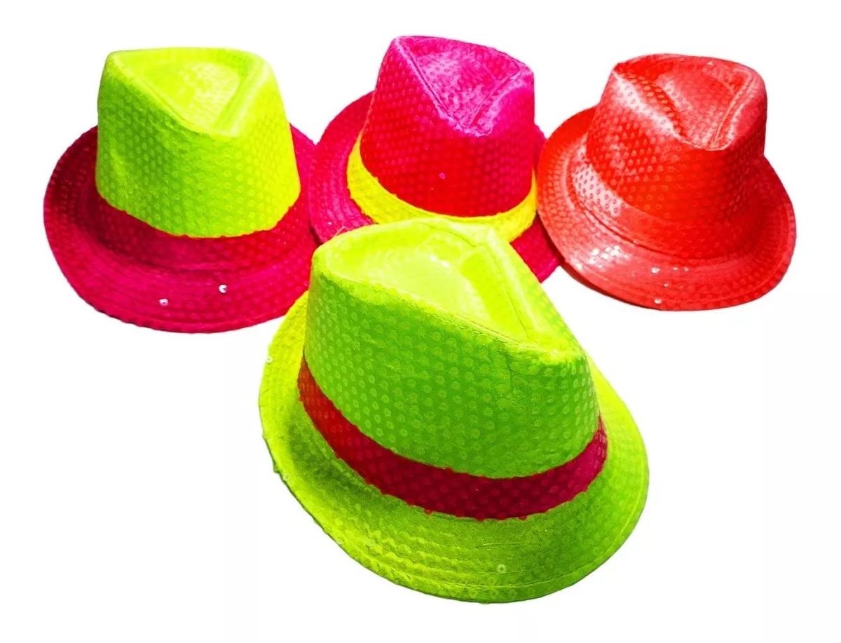 Sombrero X 25 Tanguero Panama Cotillon Fluo Colores Mcentro