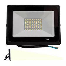 Reflectores Led 30w Exteriores Led Alto Brillo Luz Blanca Color De La Carcasa Negro