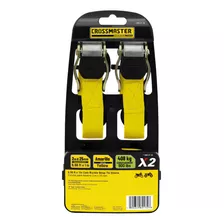 Cincha Cinta Amarre 2 Unidades 2 M X 25mm 408 Kg Crossmaster Color Amarillo