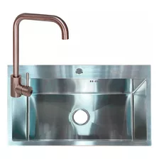 Pileta De Cocina Bacha De Acero Inoxidable + Grifo Inox. 