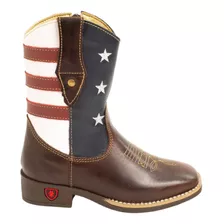 Bota Country Texana Infantil Eua Masculina Menino Couro