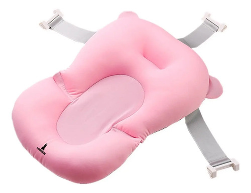 Almofada De Banho Para Bebê Marca Lorben  Anatômica, Flutuante, Cintas Ajustáveis, Enchimento Em Micro Pérolas, Confortável E Segura, Adapta-se A Diversos Modelos De Banheiras Rosa