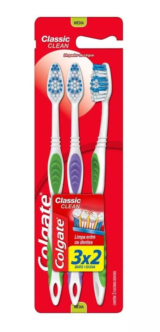 Escova Dental Colgate Classic Clean Leve 3 Pague 2