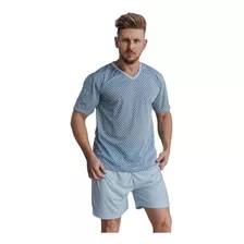 Pijama Adulto Masculino Camiseta Manga Curta E Shorts