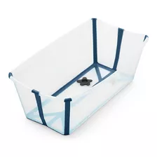 Banheira Flexível Com Plug Térmico Transparente/azul Stokke