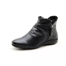 Bota Feminina Cano Curto Perlatto Preto Rasteira Casual F811