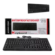 Teclado Alámbrico Waterproof Jx-123 Negro Económico