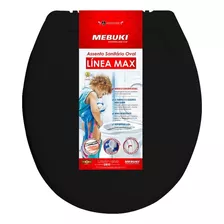 Assento Sanitário Oval Línea Max Preto Mebuki 10400008