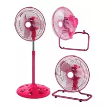 Ventilador 3 En 1 Mini Pared Piso Pie Hytoshy 10´ Pulgad 65w Color De La Estructura Rosa Frecuencia 50hz Cantidad De Aspas 3 Color De Las Aspas Plateado Diámetro 28 Cm Material De Las Aspas Acero