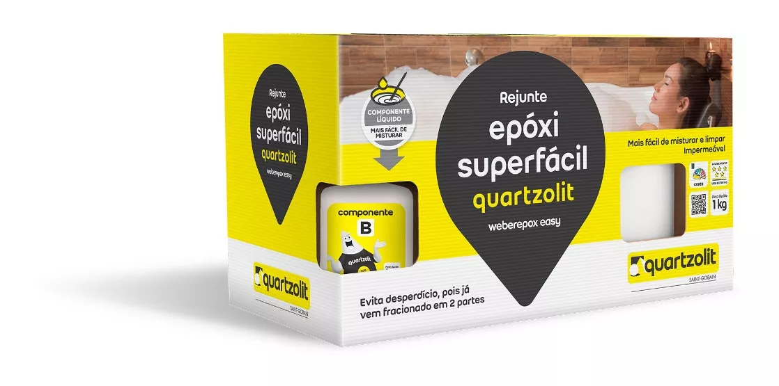 Rejunte Epóxi Quartzolit Caixa Com 4unidades - Branco (kit)