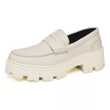 Sapato Mocassim Feminino Oxford Off White Original Dubuy