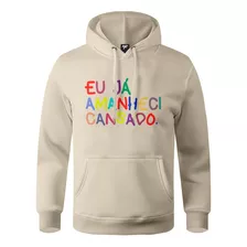 Blusa De Moletom Amanheci Cansado Casaco De Frio Com Capuz 