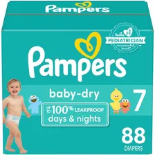 Pampers Baby Dry Diapers, Pañales Talla 7, 88 Unidades Género Sin Género Tamaño 7