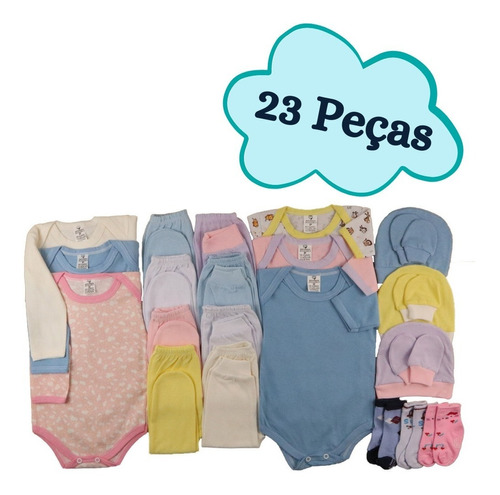 Kit C/23 Peças Body + Mijão Roupas Bebê Maternidade Enxoval 