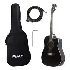 Guitarra Texana Electroacústica Negro Mate Marca Rmc