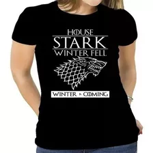 Camiseta Feminina Baby Look Game Of Thrones House Stark