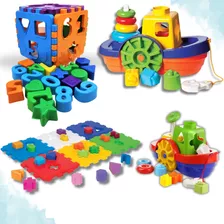 Brinquedo Barco Educativo Didático Colorido Bebê Infantil