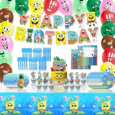 Kit De Decoración Para Cumpleaños 73 Pcs Alusivo Bob Esponja