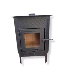 Calefactor Alto Rendimiento Puerta Con Vidrio Chapa Labrada