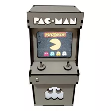 Luminária Abajur Temática Pac Man Tipo Fliperama Fonte+led 