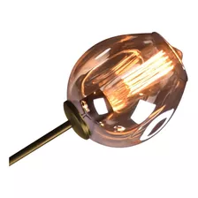 Pendente Orbe De Teto Bella Iluminação Ky001sg Dourado E Champagne 80x40x95 Bivolt