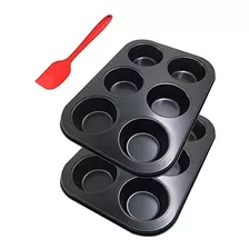 6cup Metal Moldes Para Magdalenas Bonus Con Espatula Fuente