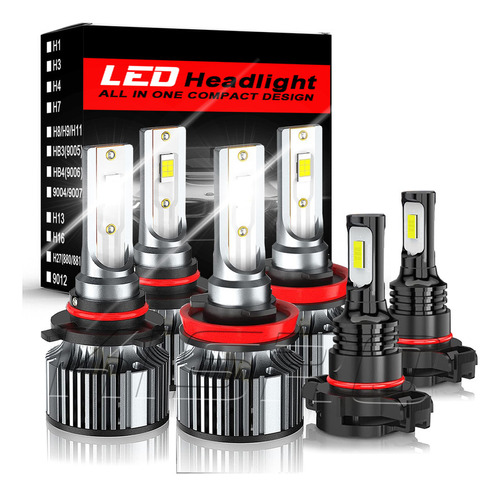 Kit De Faros Led 9012 De 4 Lados, Haz De Luz Alta Y Bajo, Su Jeep Compass