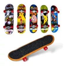 Kit 5 Skate De Dedo Mini Fingerboard Truck Metal Com Lixa