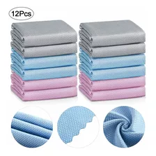 12 Pcs Paño De Microfibra Toalla De Cocina Paño Limpieza