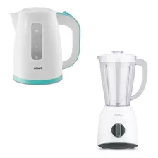 Combo Desayuno Atma Pava Electrica+ Licuadora 1,5l Vaso Plas