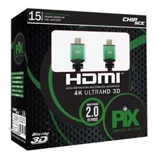 Cabo Hdmi 2.0 4k Ultrahd 19 018-1520, 15 Metros ¿ Pix