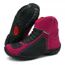 Bota Motociclista Semi Impermeável Couro Preto 305