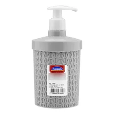 Porta Jabón Liquido Plasutil Con Diseño De Cesto Gris 360ml