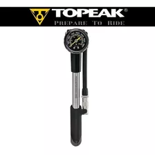 Bomba De Aire Topeak Pocket Shock Dxg 360 Psi Con Suspensión Y Shox Short, Color Plateado