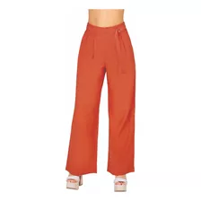 Pantalón Dama Formal Tipo Lino Naranja 915-19