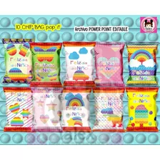 10 Dulcero Dia Del Niño Digital Chips Bag Pop It Imprimible