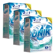 3x Detergente P Lava-louças Unik Em Pó Caix 1 Kg S/ Fragranc