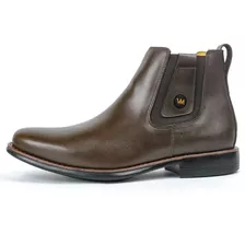 Bota Masculina Chelsea Boots Botina Couro Legitimo Luxo Vito