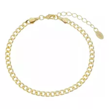 Pulseira Elos Groumet Lili Folheada A Ouro 18k Piuka Comprimento 15 Cm Cor Dourado Diâmetro 15 Cm