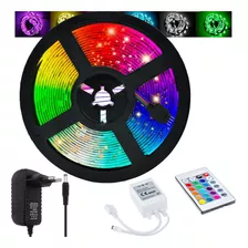 Fita Led Rgb 5050 Rolo 5m 300 Leds Prova D'água + Controle