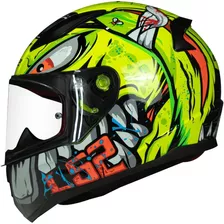 Capacete Ls2 Ff353 Badass Dinossauro Monstro Olhos Dentes 