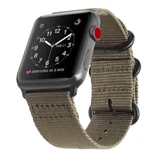 Correa Nylon Fintie Compatible Con Apple Watch 42mm Tan