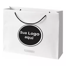 Sacola De Papel Personalizada M 23x20x9cm 100unid