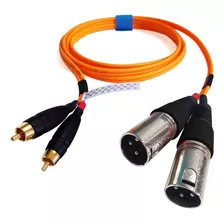 Cabo 2 Xlr 2 Rca Profissional De 2 Metros