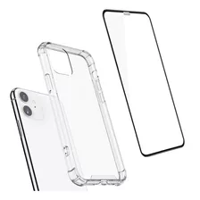 Kit Carcasa Para iPhone 11 Antigolpes + Lamina De Vidrio